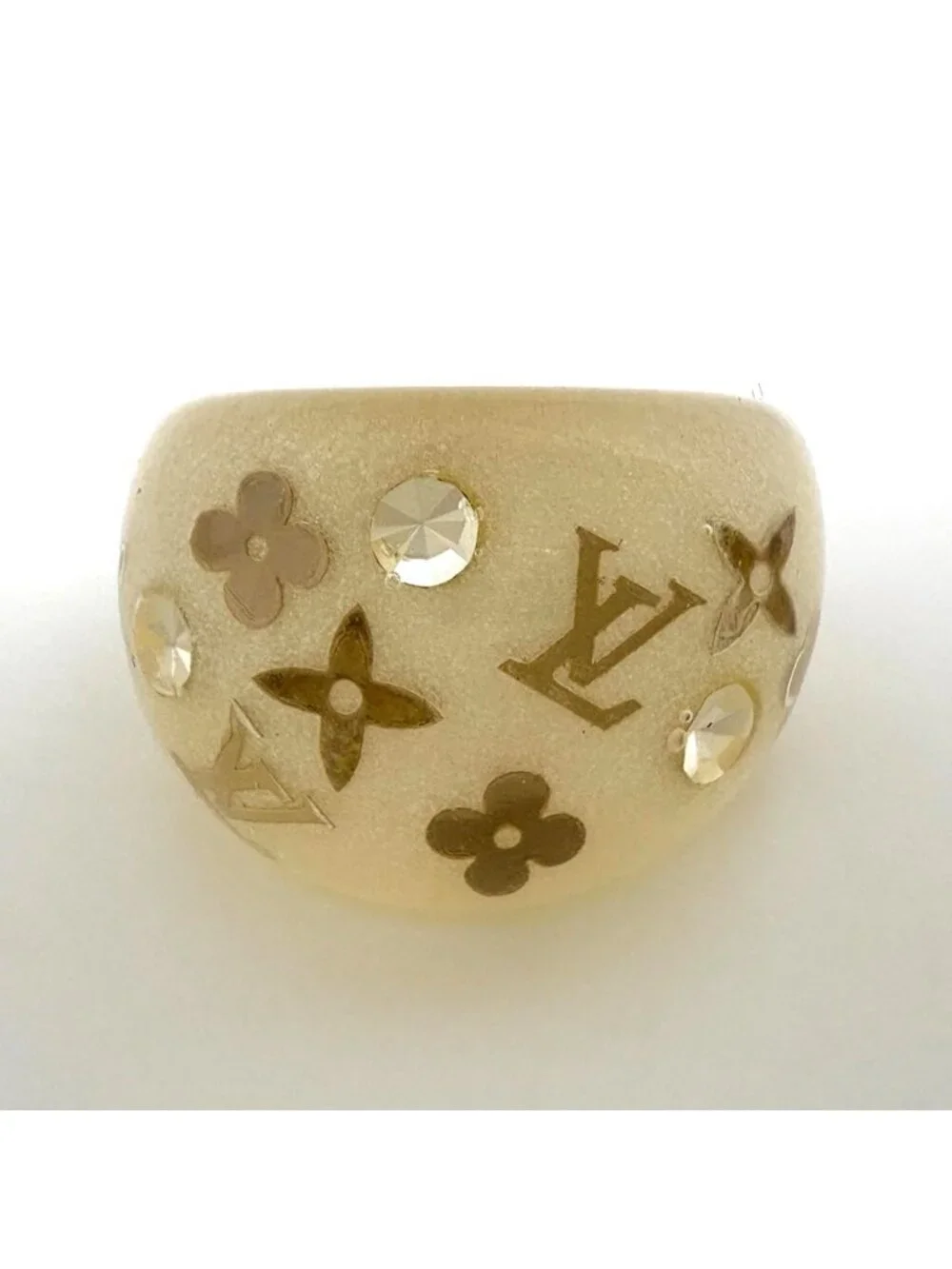 Louis Vuitton Bague Ankle John Ring Resin Plastic Clear Gold